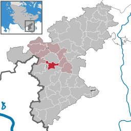 Läget för kommunen Delingsdorf i Kreis Stormarn