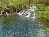 Der Wimsener Wasserfall, einer der wenigen Wasserfälle am Südrand der Schwäbischen Alb