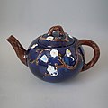 Coloured glazes Floral Teapot and cover, c. 1880