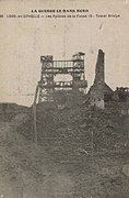 Les pylônes de la fosse no 5 après la Première Guerre mondiale 14/18.