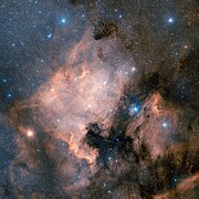 NGC 7000 (North America Nebula). ξ Cygni is the bright star on the left.