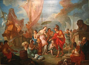 Charles-Joseph Natoire, L'Arrivée de Cléopâtre à Tarse (1756).