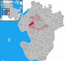 Läget för kommunen Norderwöhrden i Kreis Dithmarschen