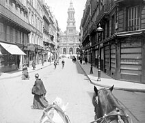 Vue depuis la rue de la Chaussée-d'Antin en 1912.