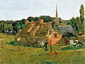 Paul Gauguin ː Les chaumières dans le champ Le Derout-Lollichon, Pont-Aven (1886)