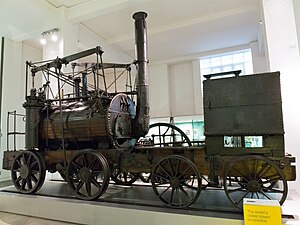 Puffing Billy on display in the Science Museum. (More photos.)