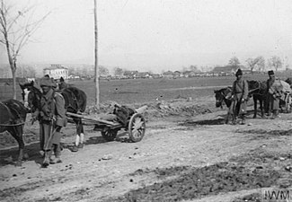 Gara veche de la depărtare, de pe actuala cale Mărășești, în 1917