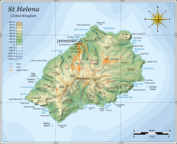 Map of St Helena island