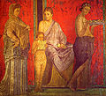 Ancient Roman frescos in Mysteries Villa (Pompeii)