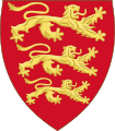 Gules, three lions passant contourny or