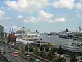 Kieler Innenhafen mit Passagierschiffen am Bollhörnkai, Schwedenkai und Norwegenkai