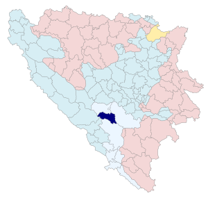 Položaj općine Jablanica u Bosni i Hercegovini