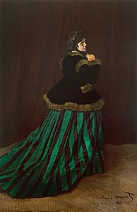 La Femme en robe verte, Claude Monet, 1866.