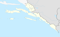 Mapa konturowa żupanii dubrownicko-neretwiańskiej, po prawej nieco na dole znajduje się punkt z opisem „Bosanka”