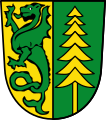 Gemeinde Breitenbronn Gespalten von Gold und Grün; vorne ein grüner Drache, hinten eine wachsende goldene Fichte.