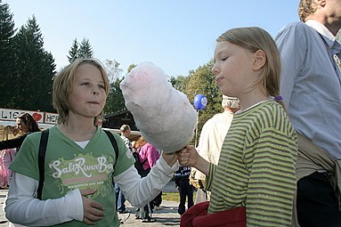 Діти насолоджуються цукровою ватою