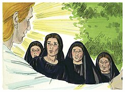 Matthew 28:05-8 Luke 24:02 Women find the tomb empty