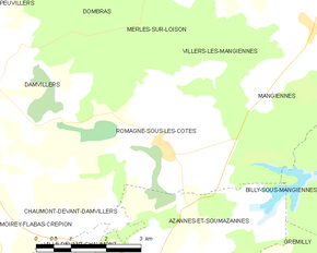 Poziția localității Romagne-sous-les-Côtes