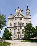 Fachada de la iglesia de la abadía de Neresheim, Balthasar Neumann