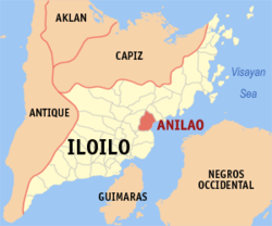 Map of Iloilo with Anilao highlighted