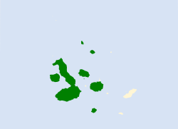 Distribución geográfica del pinzón de Darwin vegetariano.