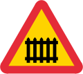 Level crossing with barrier