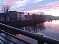 Tista sett frå gangbrua i Halden over mot Halden stasjon.