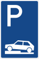 Zeichen 315-70 Parken halb auf Gehwegen quer zur Fahrtrichtung links