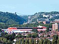 Bristol City FA Ashton Gate Stadı ve arka planda Clifton Köprüsü