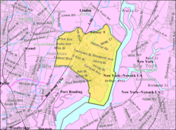 Census Bureau map of Carteret, New Jersey