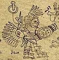 Codex Xolotl. Aztec emperor Chimalpopoca dressed as Huitzilopochtli.