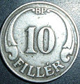 10 fillér (1938) obverse