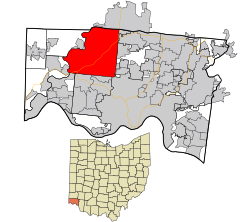 Location in Hamilton County and the state of Ohio.