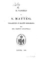 Il Vangelo di S. Matteo volgarizzato in dialetto bergamasco