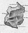 Skizze der Insel Gorgona auf einer französischen Seekarte, herausgegeben 1852 durch das Marineamt
