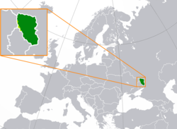 Ligging van die Volksrepubliek Loehansk