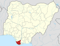 Location of Bayelsa State in Nigeria