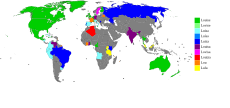 Land hvor Louise (grønt) er mye brukt