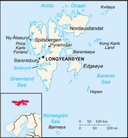 Lokasion iti Longyearbyen ken Svalbard