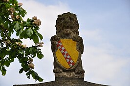 Leeuw met het gemeentewapen op de waterpomp