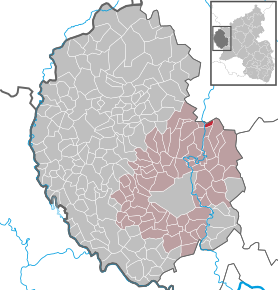 Poziția Zendscheid pe harta districtului Eifelkreis Bitburg-Prüm