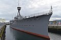 Crucero ligero HMS Caroline, de la Primera Guerra Mundial, anclado en Belfast.