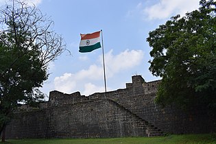 Ahmednagar Fort with the national flag