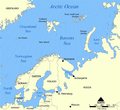 Mer de Barents et partie de l'Océan Arctique