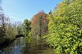 Une partie des vastes douves médiévales qui entourent Bruges (Belgique) sont aujourd'hui des jardins.