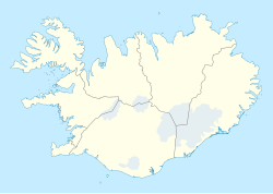 Ligging van Bárðarbunga op 'n kaart (Ysland)