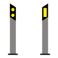 Reflexion posts (left and right) on one-way roads