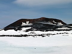 Cratera de erupção de 2010 do Fimmvörðuháls (Islândia).