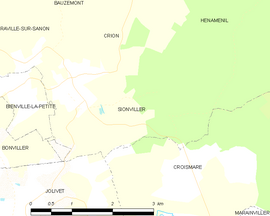 Mapa obce Sionviller