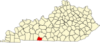 Map of Kentucky highlighting Simpson County